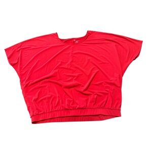 Lane Bryant Women's Red Dolman Sleeve Elastic Hem Blouse Top Size 22/24‎